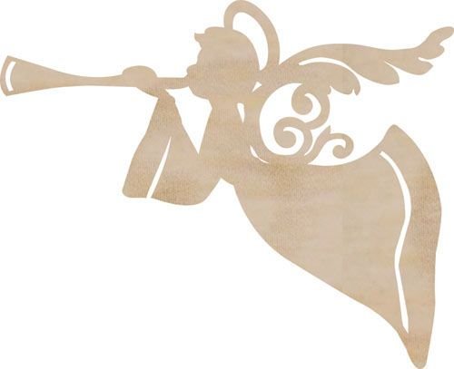 Ангел с трубой трафарет