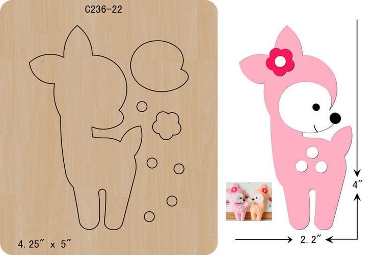 Оленёнок из фетра выкройка