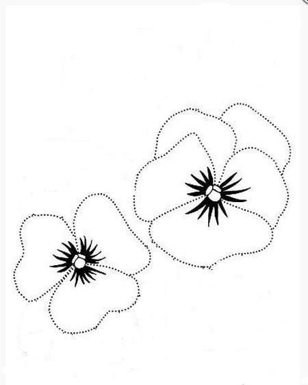 Анютины глазки рисунок карандашом