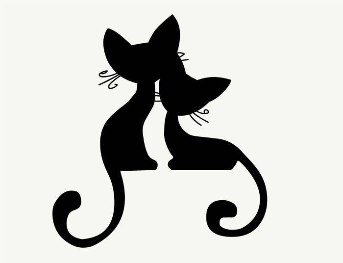 Силуэты кошек на стену