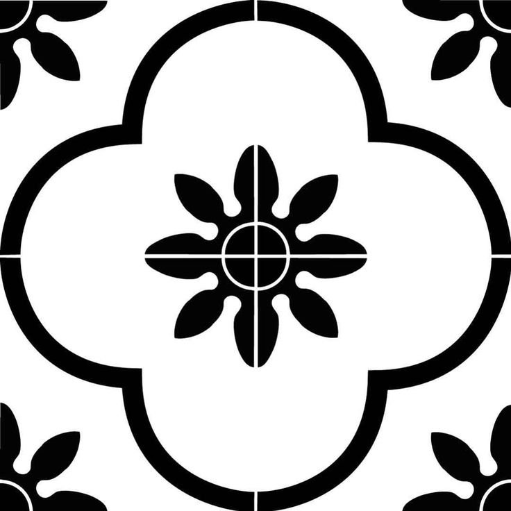 Трафарет узор на плитке