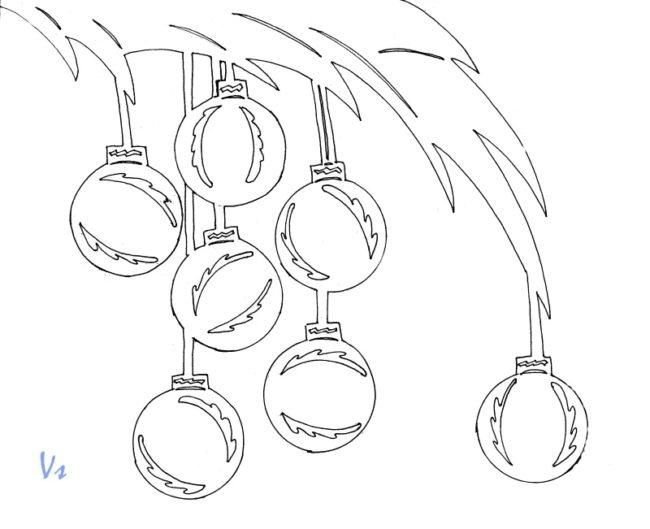 Трафареты на окна к новому году шары