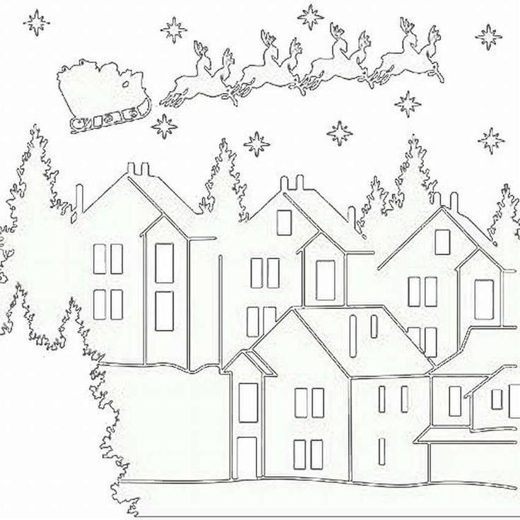 Домик трафарет