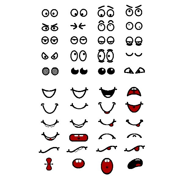 Глаза и рот для поделок