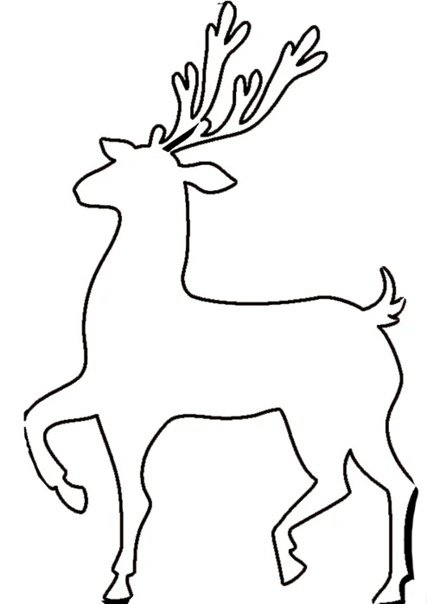 Трафарет оленя для вырезания