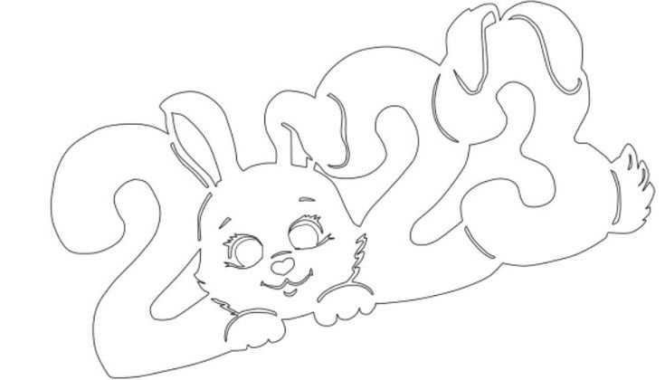 Вытынанки кролик на новый год шаблоны