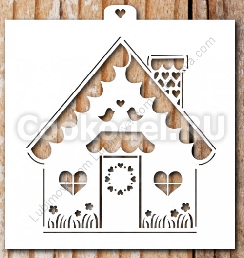 Пряничный домик трафарет