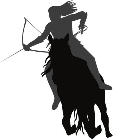 Девушка на коне с луком