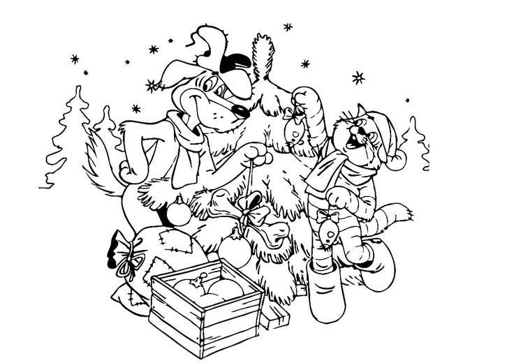 Простоквашино новый год раскраска зима