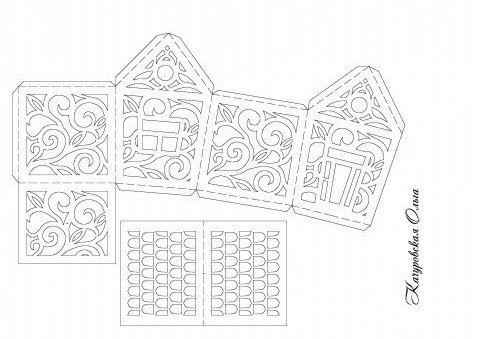 Вытынанки объемные домики