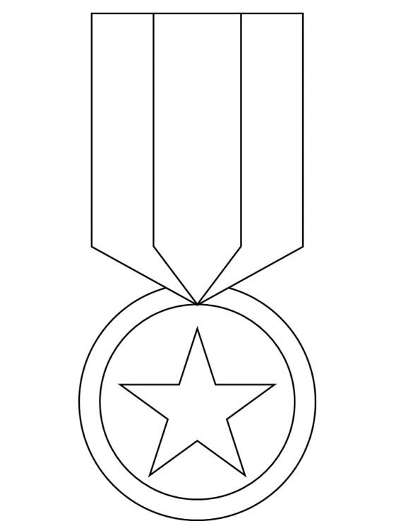 Медаль раскраска для детей
