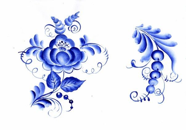 Гжель основные элементы росписи