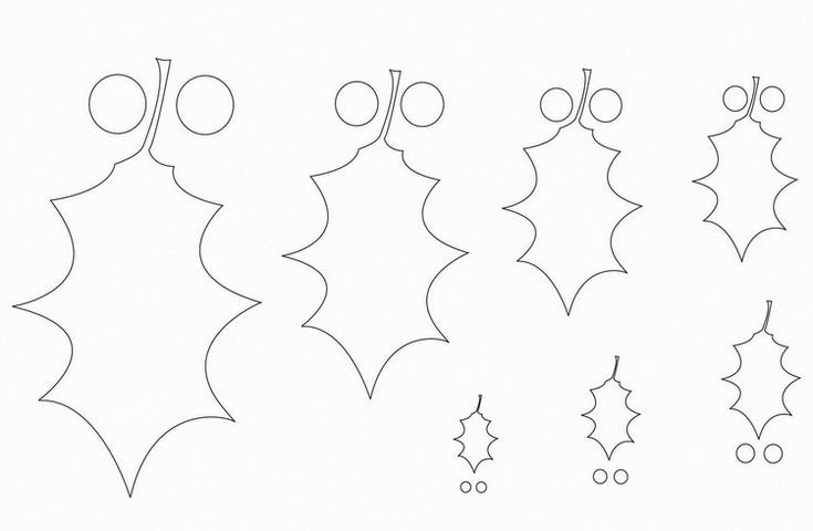 Трафареты листьев падуба
