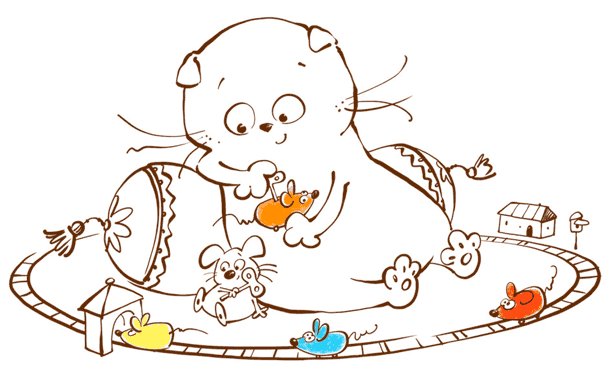 Раскраска котик Басик