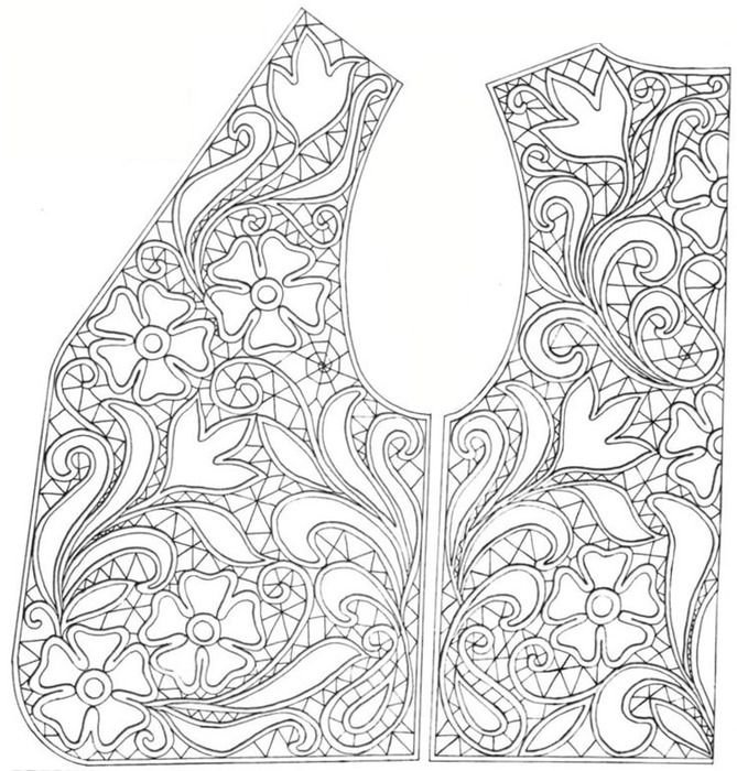 Румынское шнурковое кружево трафарет