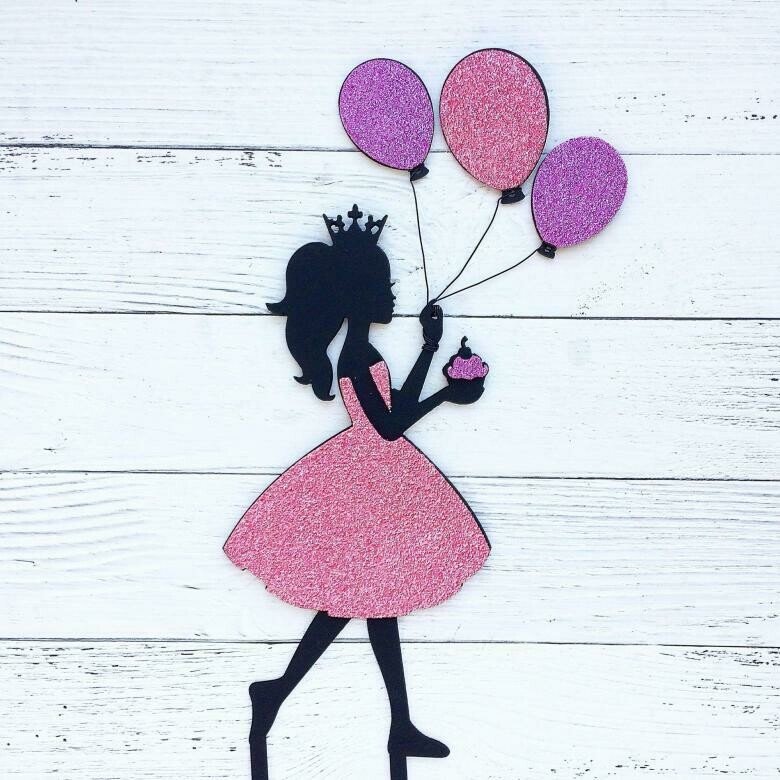 Топпер девочка с шариками