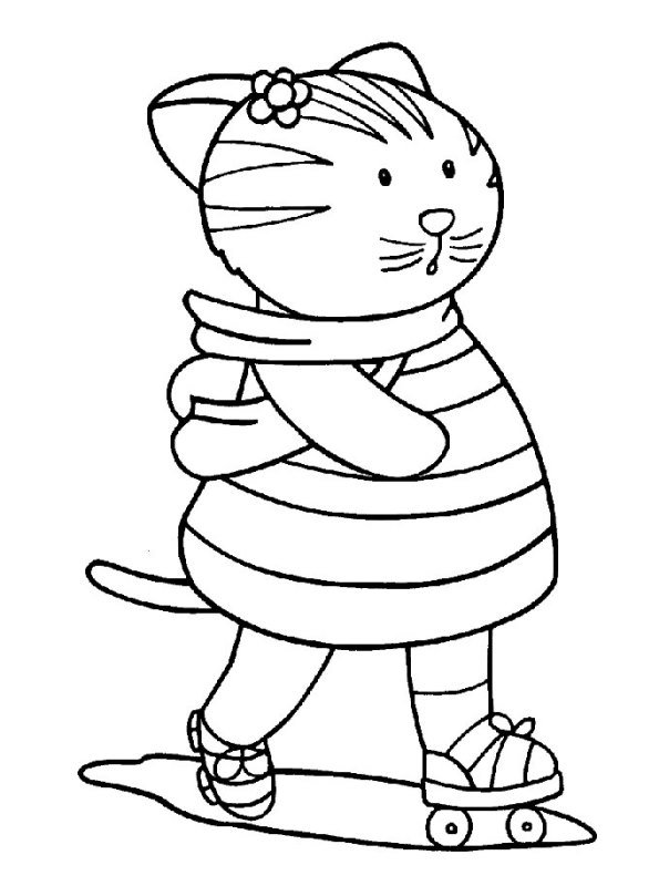 Раскраска новогодний котик