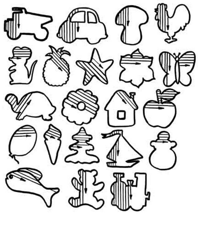 Штриховка фигур для дошкольников