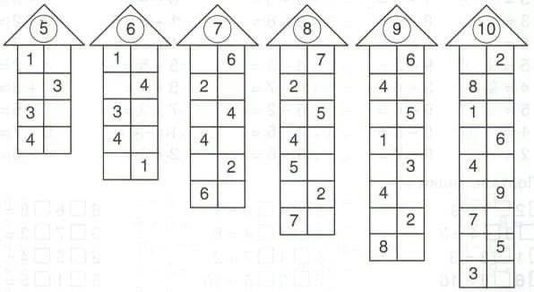 Числовые домики для дошкольников состав числа