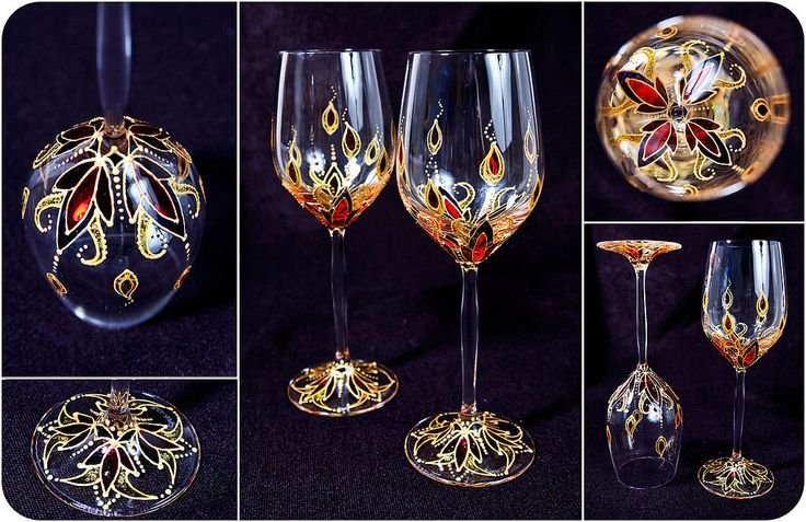 Витражная роспись бокалов