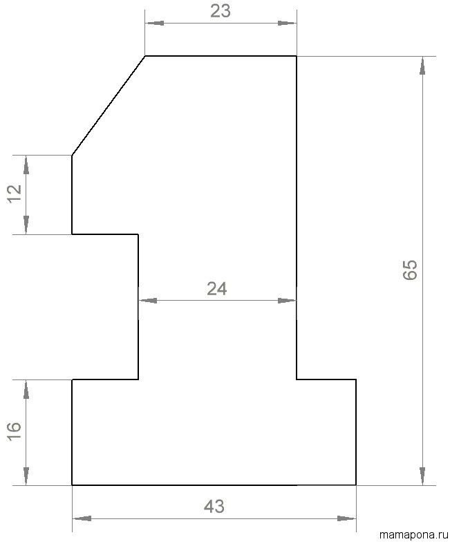 Цифра 1 из картона Размеры