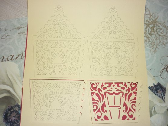 Объемный домик из вытынанок