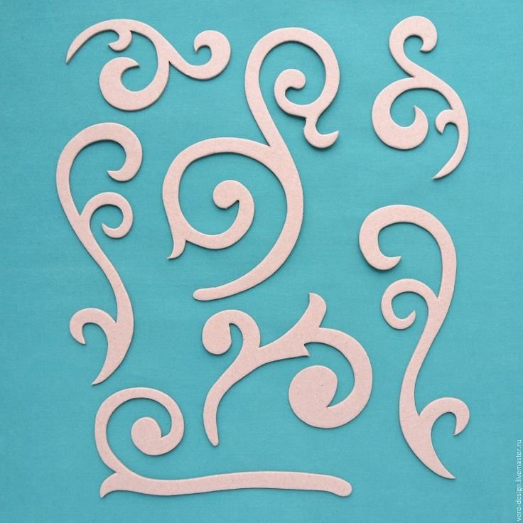 Завитки трафарет