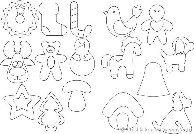 Игрушки из фетра на елку выкройки