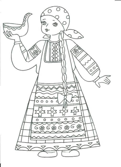 Национальный костюм удмуртов раскраска