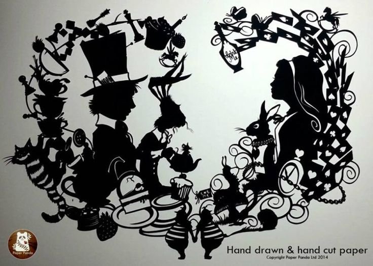 Алиса в стране чудес силуэт