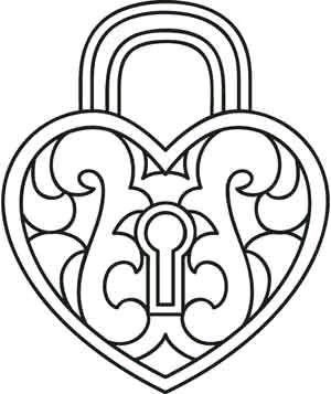 Навесной замок трафарет