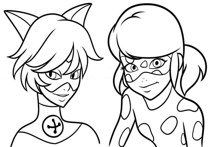 Раскраска леди баг и супер кот