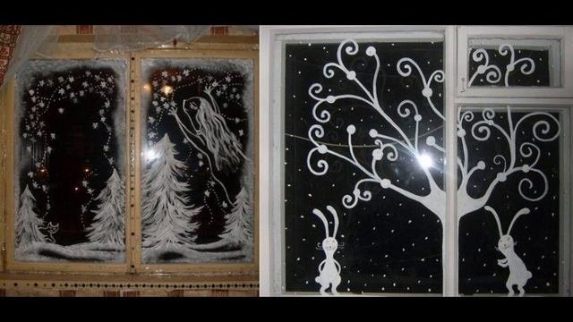 Новогодняя роспись окон