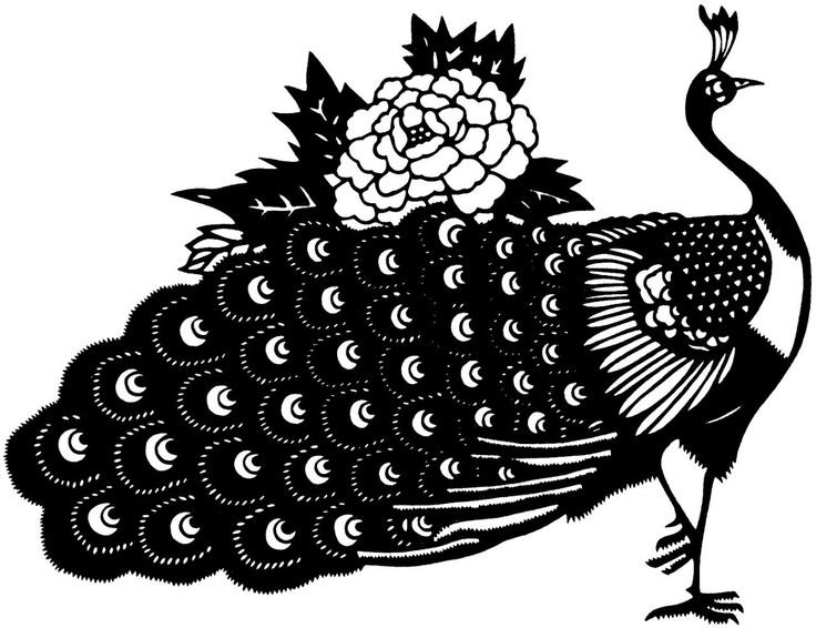Трафарет павлина