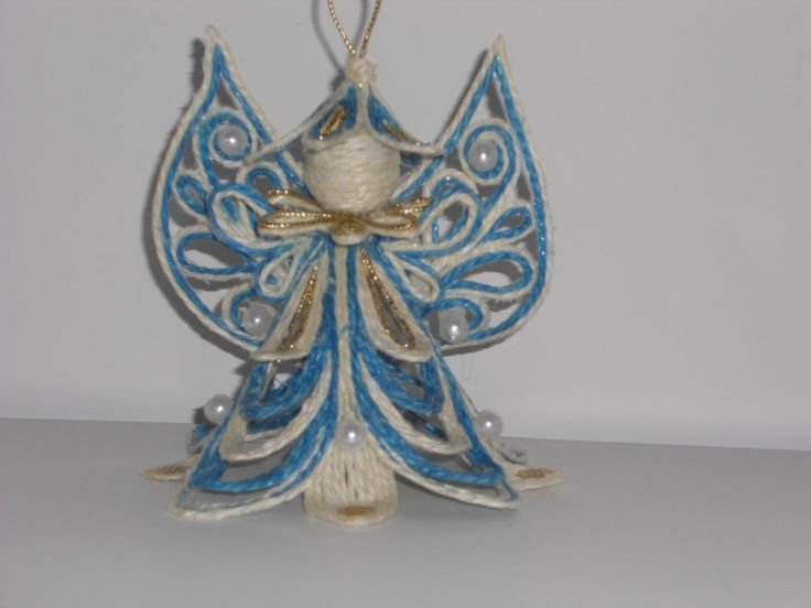 Джутовая филигрань Рождественский ангел