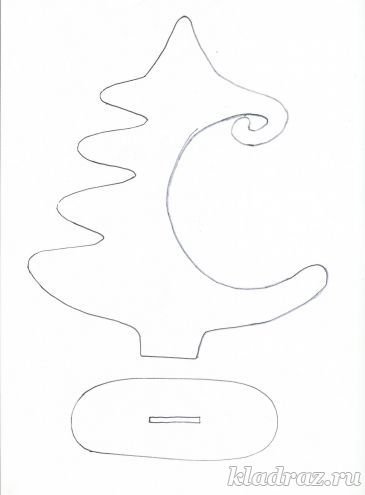 Трафарет елочки на подставке