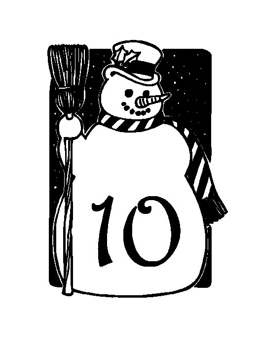 Снеговики с цифрами