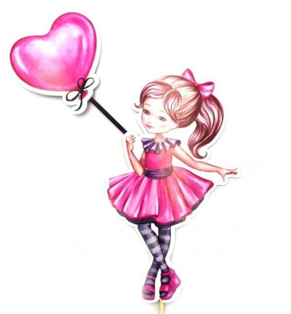 Девушка с шарами рисунок