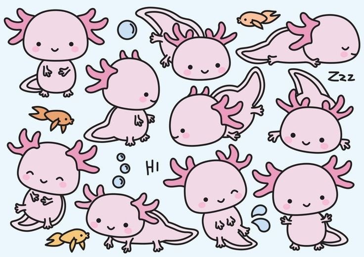 Kawaii аксолотль