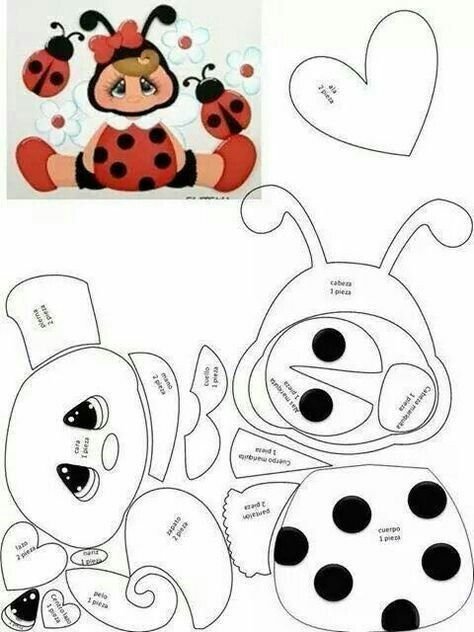 Выкройка Божьей коровки