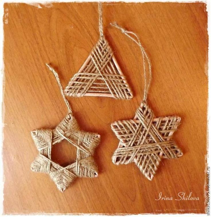 Новогодние украшения из бечевки