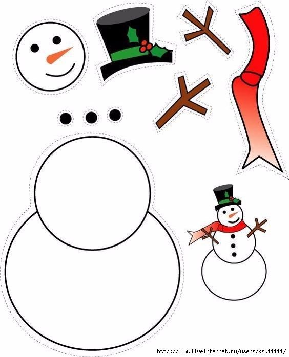 Детали снеговика для аппликации