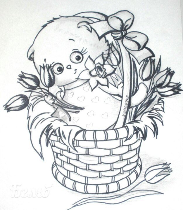 Басик рисунок для раскрашивания