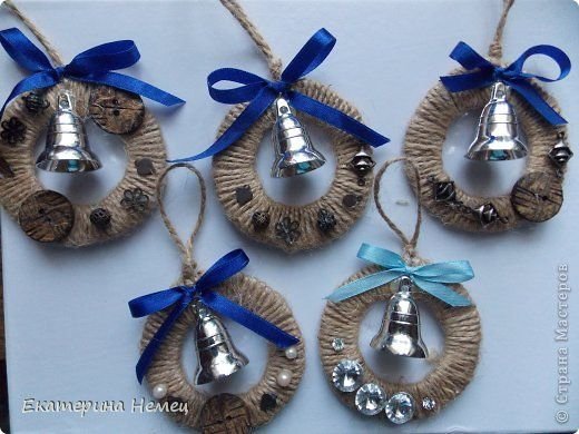 Новогодние украшения из бечевки