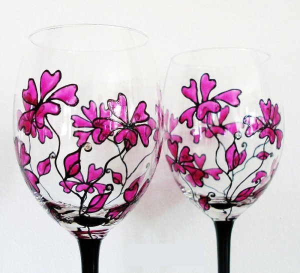 Роспись бокалов акриловыми красками