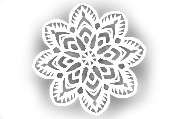 Снежинка трафарет для вырезания