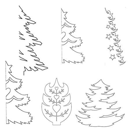 Елочки для вырезания на окна