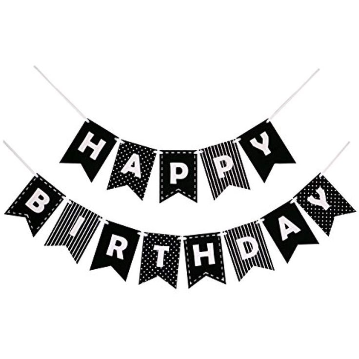 Черная растяжка с днем рождения