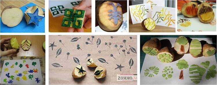 Штампики из овощей и фруктов