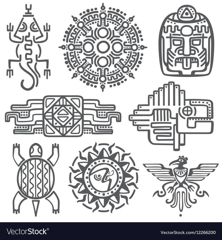 Древние символы Майя Ацтеки